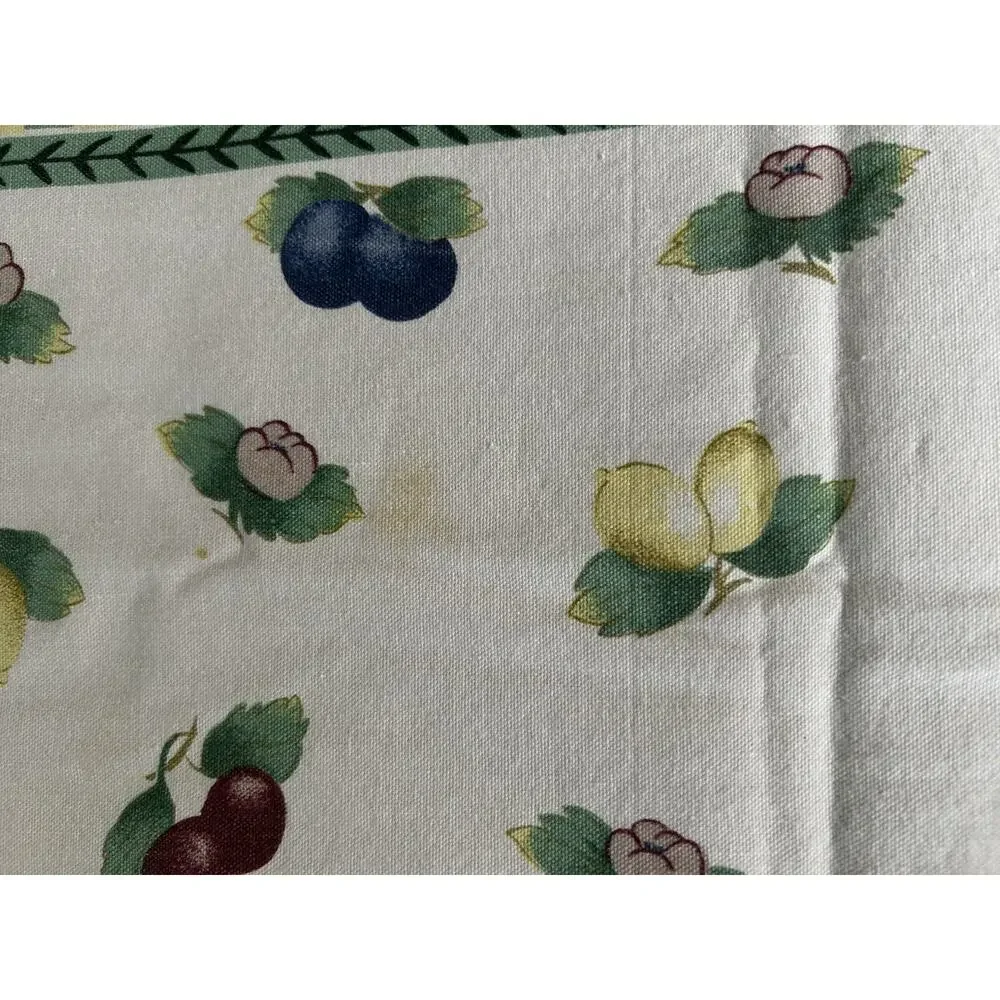 Country Fruit Pattern Reversible Fabric Rectangular Table Runner Green Yellow